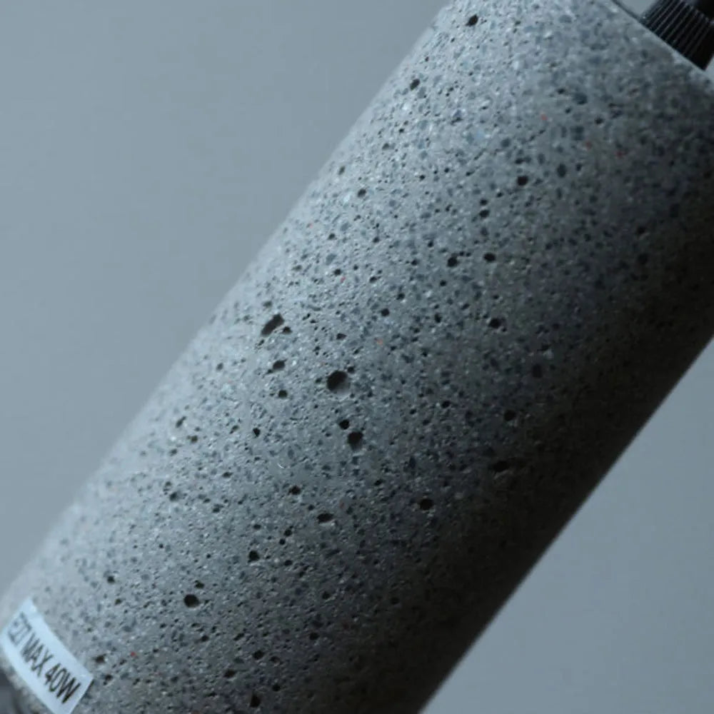Xenith Industrial Cylindrical Pendant Light, Cement/Metal