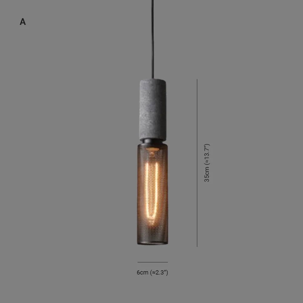 Xenith Industrial Cylindrical Pendant Light, Cement/Metal