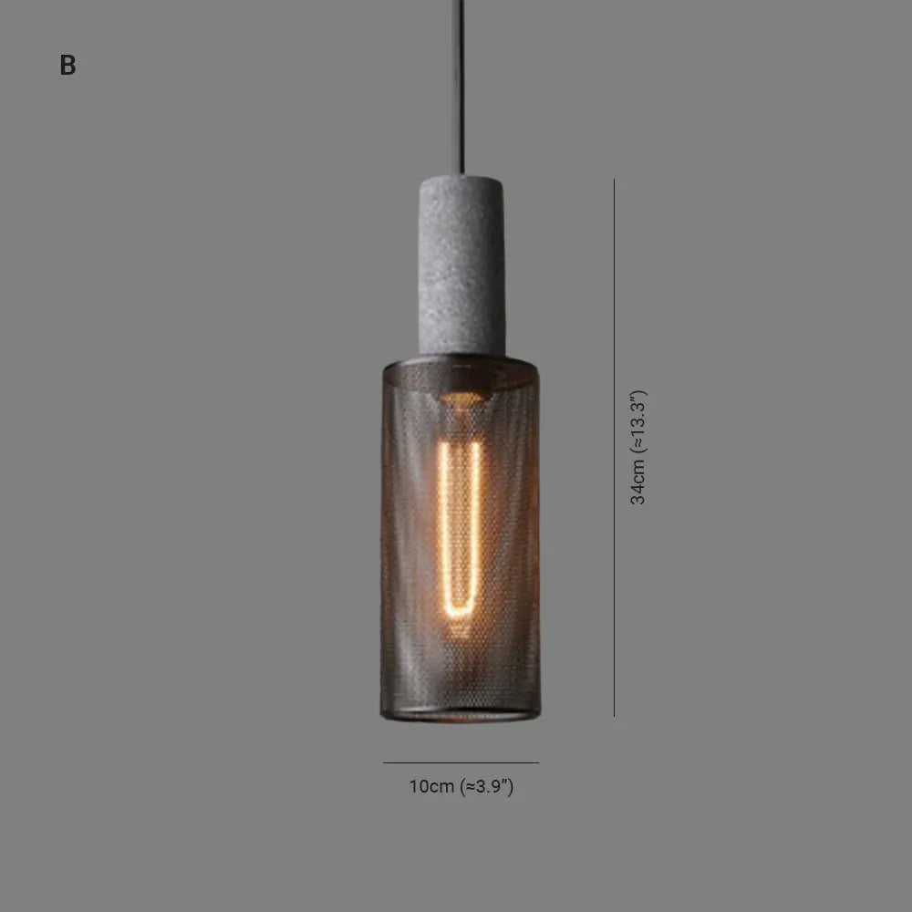 Vireth Pendant Light Industrial Cylindrical Cement/-Neutral Decor