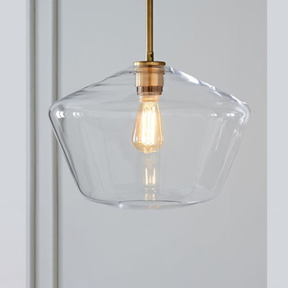 June Pendant Light Glass, Clear/Amber Diamond shape
