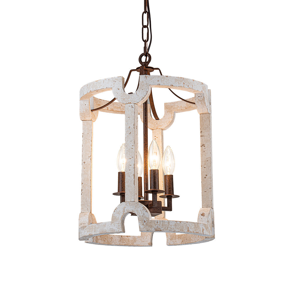 Lumière suspendue en bois de ferme cylindrique Noreli