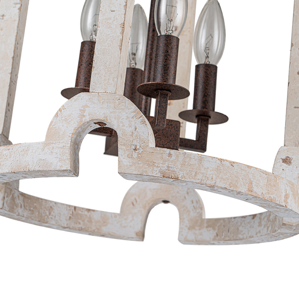 Lumière suspendue en bois de ferme cylindrique Noreli