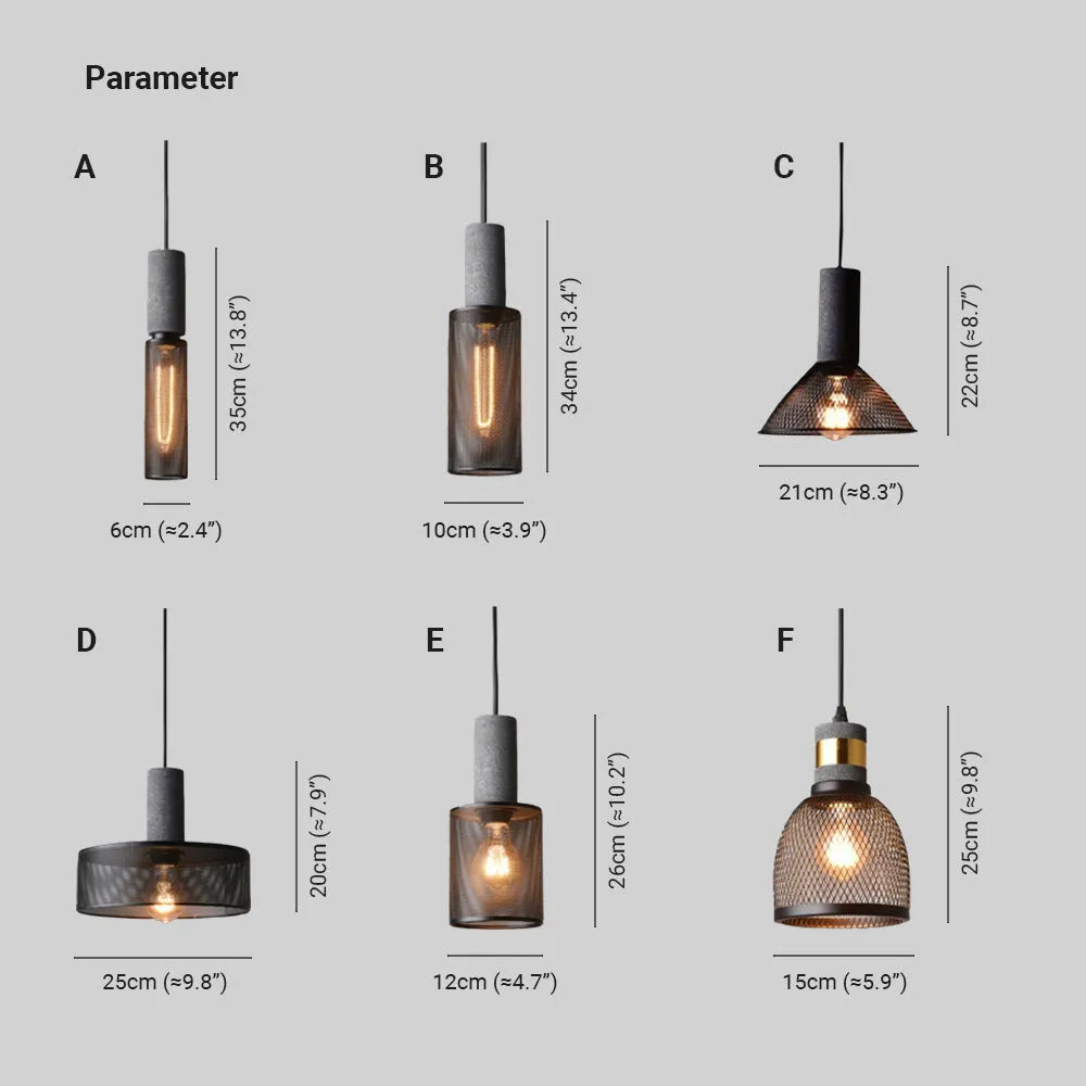 Xenith Industrial Cylindrical Pendant Light, Cement/Metal
