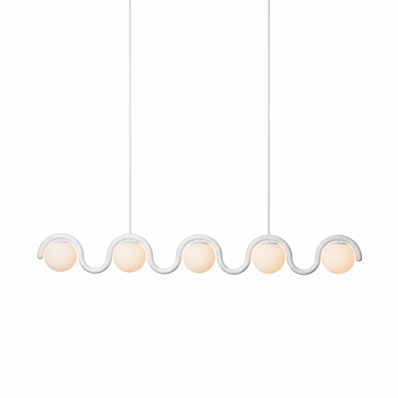Chandelier Linéaire Uveta Rouge et Argent