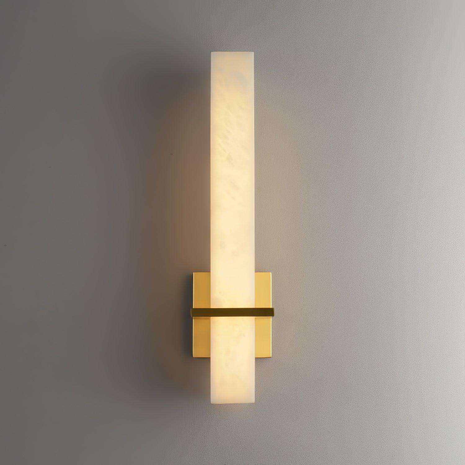 Ritta Wall Lamp White Alabaster Brass Modern Cuboid