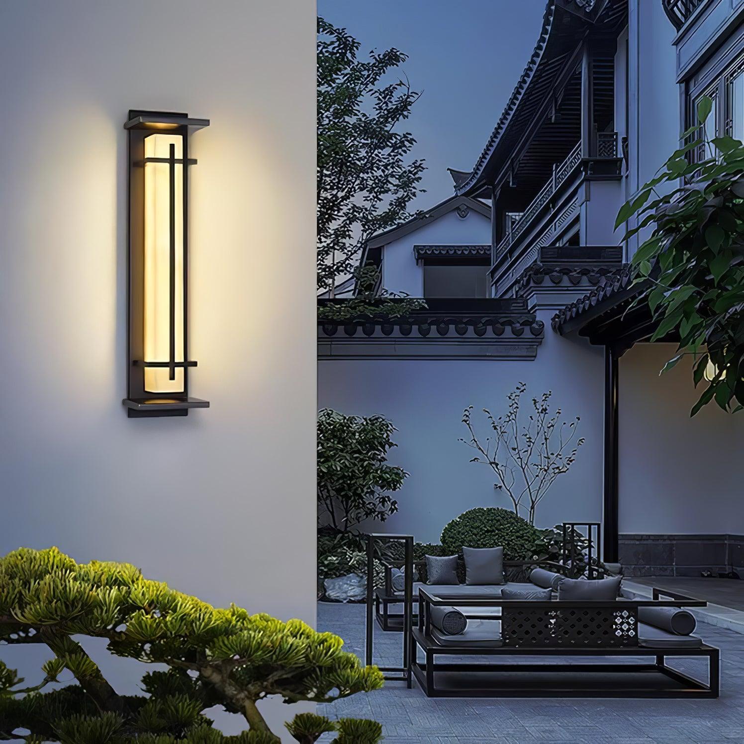 Ray Square Outdoor Wall Light Imitation Alabaster Waterproof