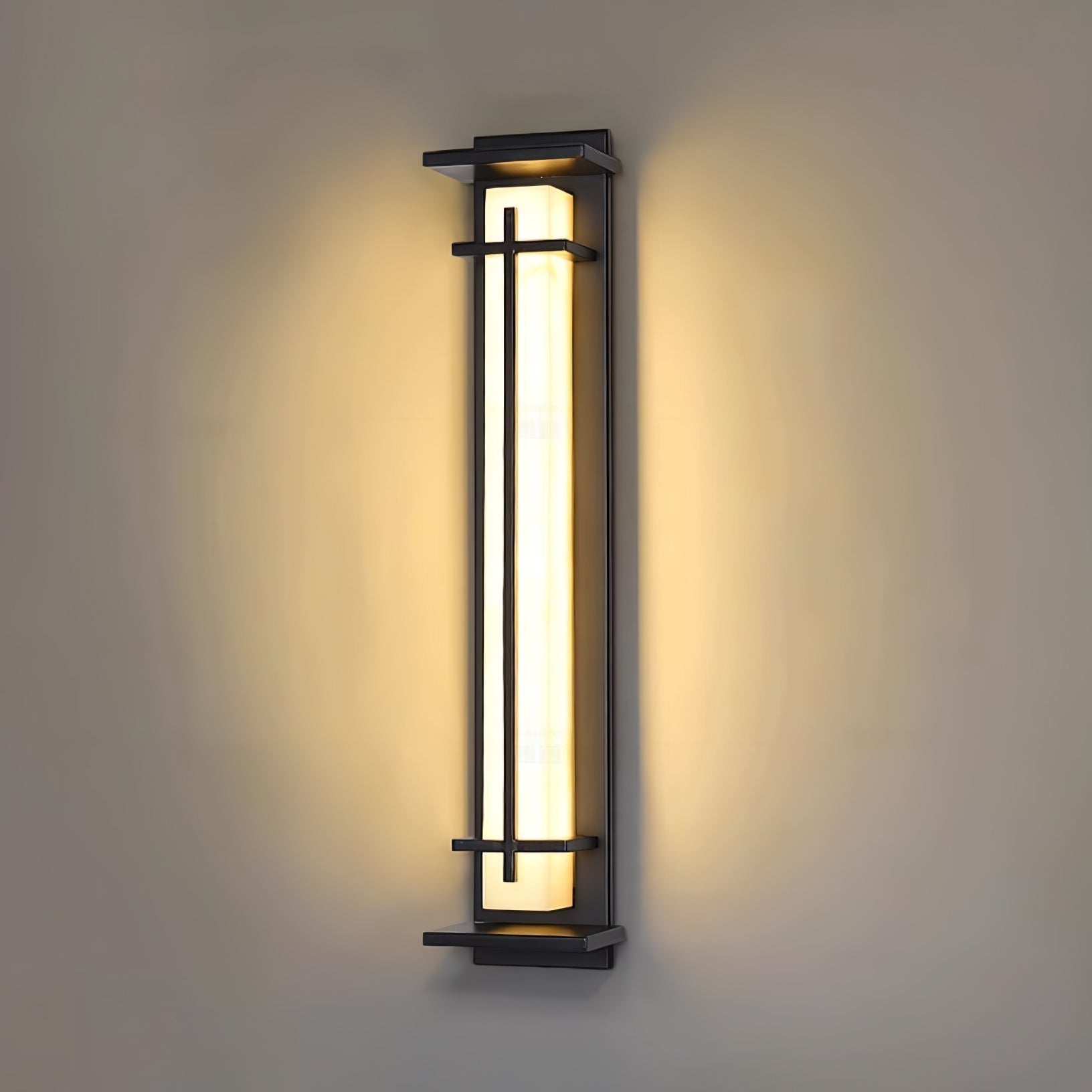 Ray Square Outdoor Wall Light Imitation Alabaster Waterproof
