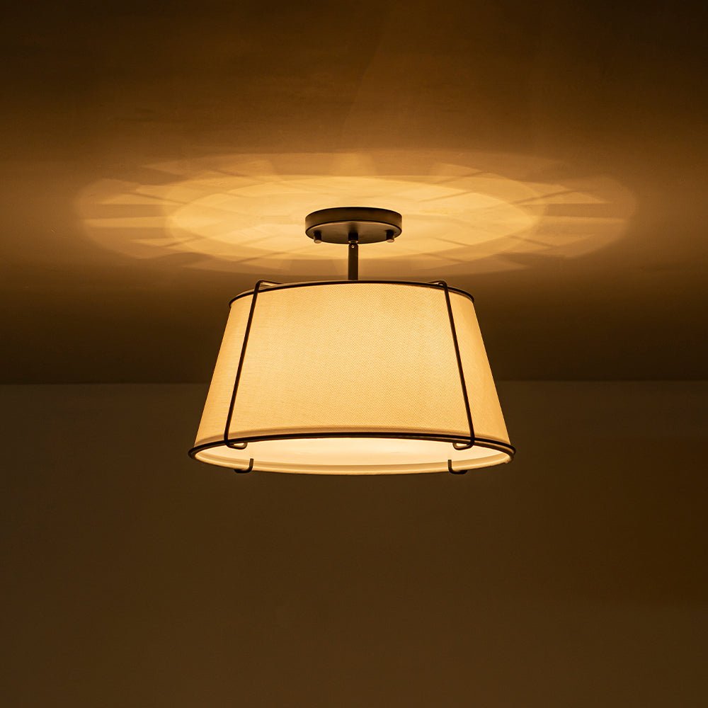 Lumière de Plafond Semi-Flush en Lin Vesina