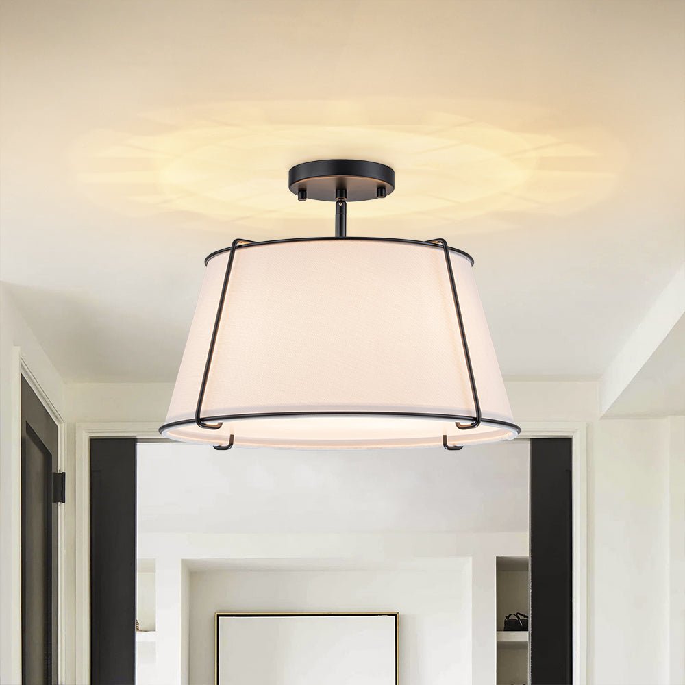Lumière de Plafond Semi-Flush en Lin Vesina