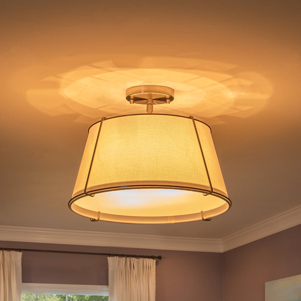 Lumière de Plafond Semi-Flush en Lin Vesina