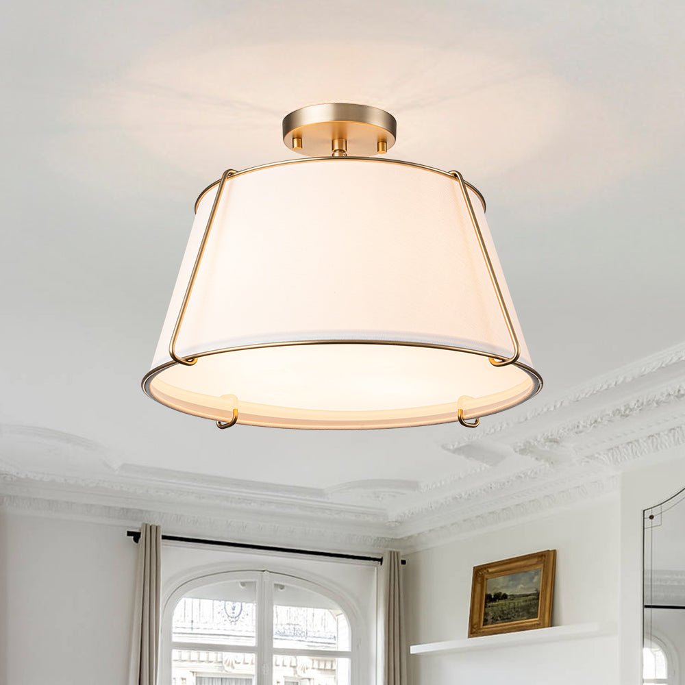 Lumière de Plafond Semi-Flush en Lin Vesina