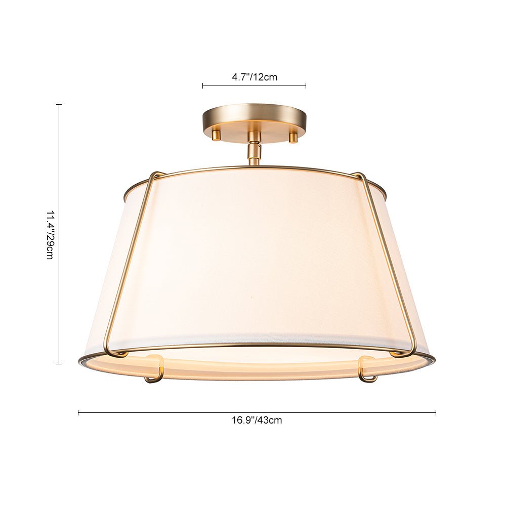 Lumière de Plafond Semi-Flush en Lin Vesina