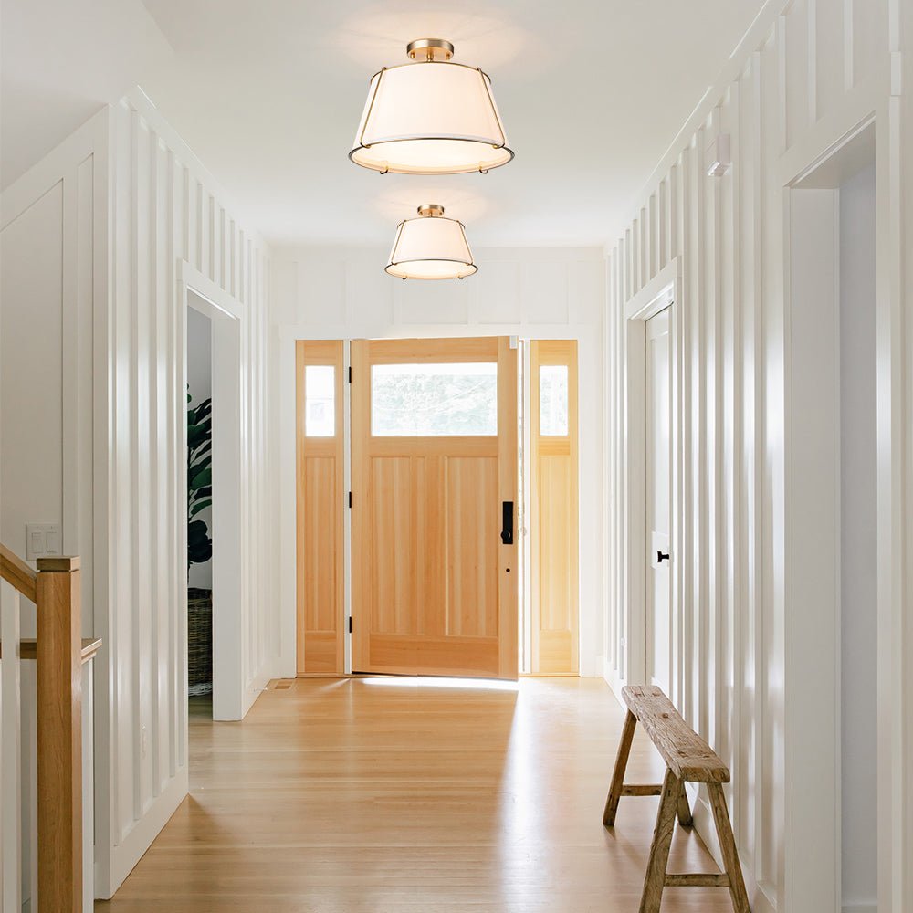 Lumière de Plafond Semi-Flush en Lin Vesina