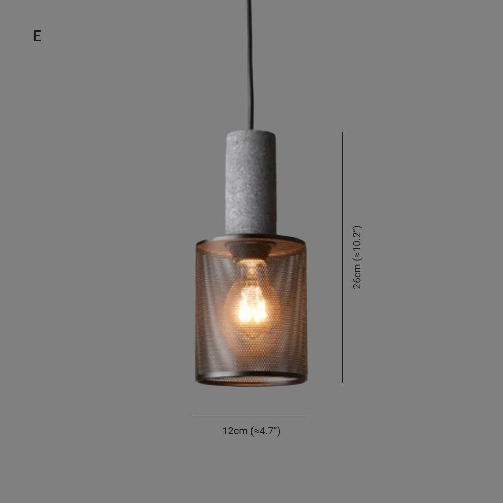 Xenith Industrial Cylindrical Pendant Light, Cement/Metal