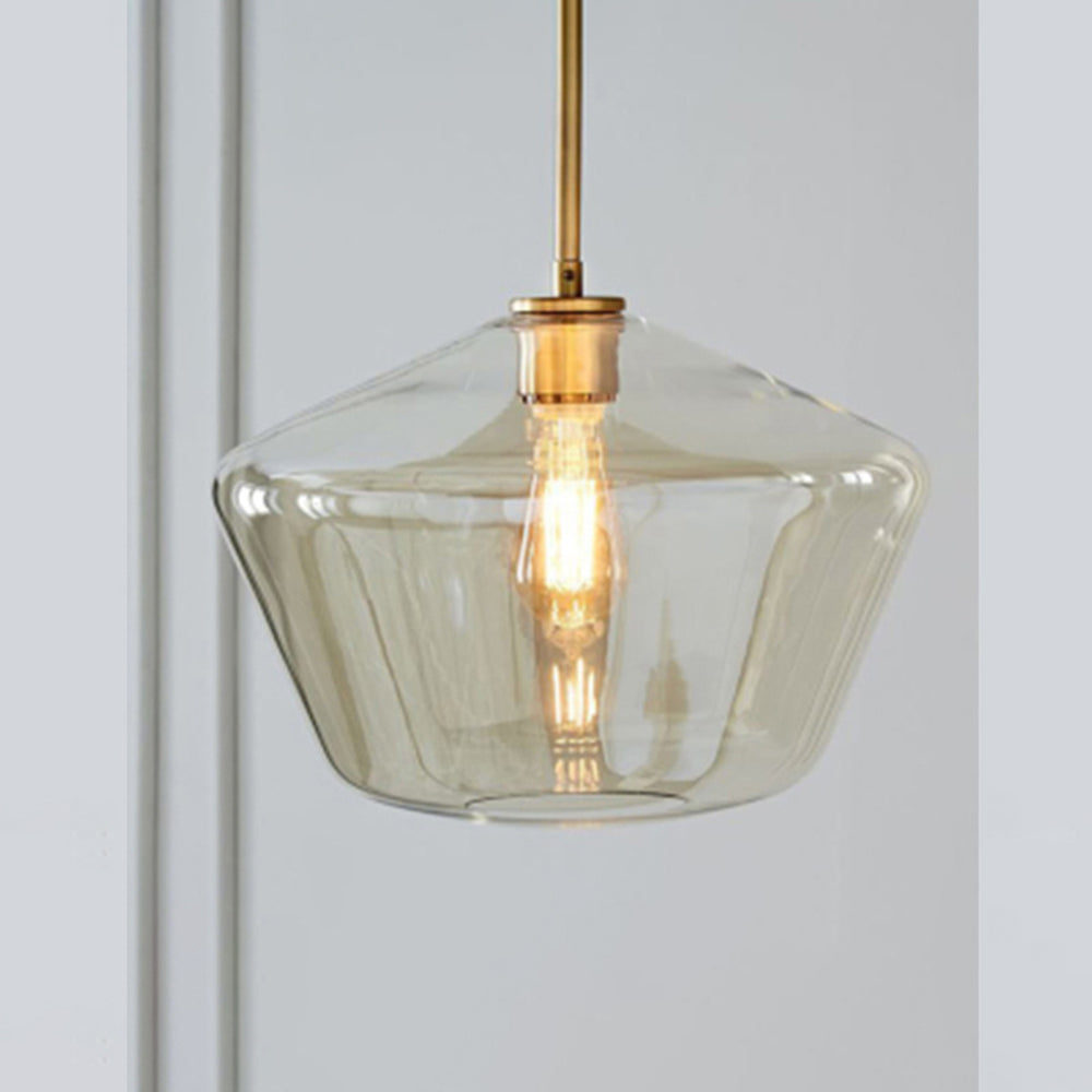 June Pendant Light Glass, Clear/Amber Diamond shape