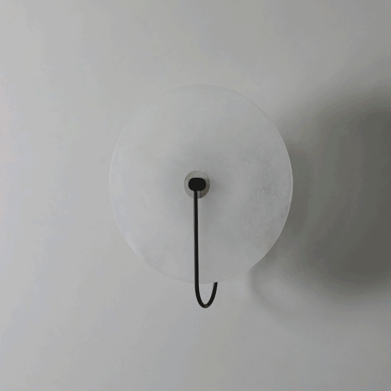 Applique Murale LED en Alabastre Kristy, Ronde Iconique Circulaire