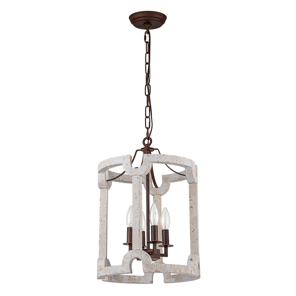 Lumière suspendue en bois de ferme cylindrique Noreli