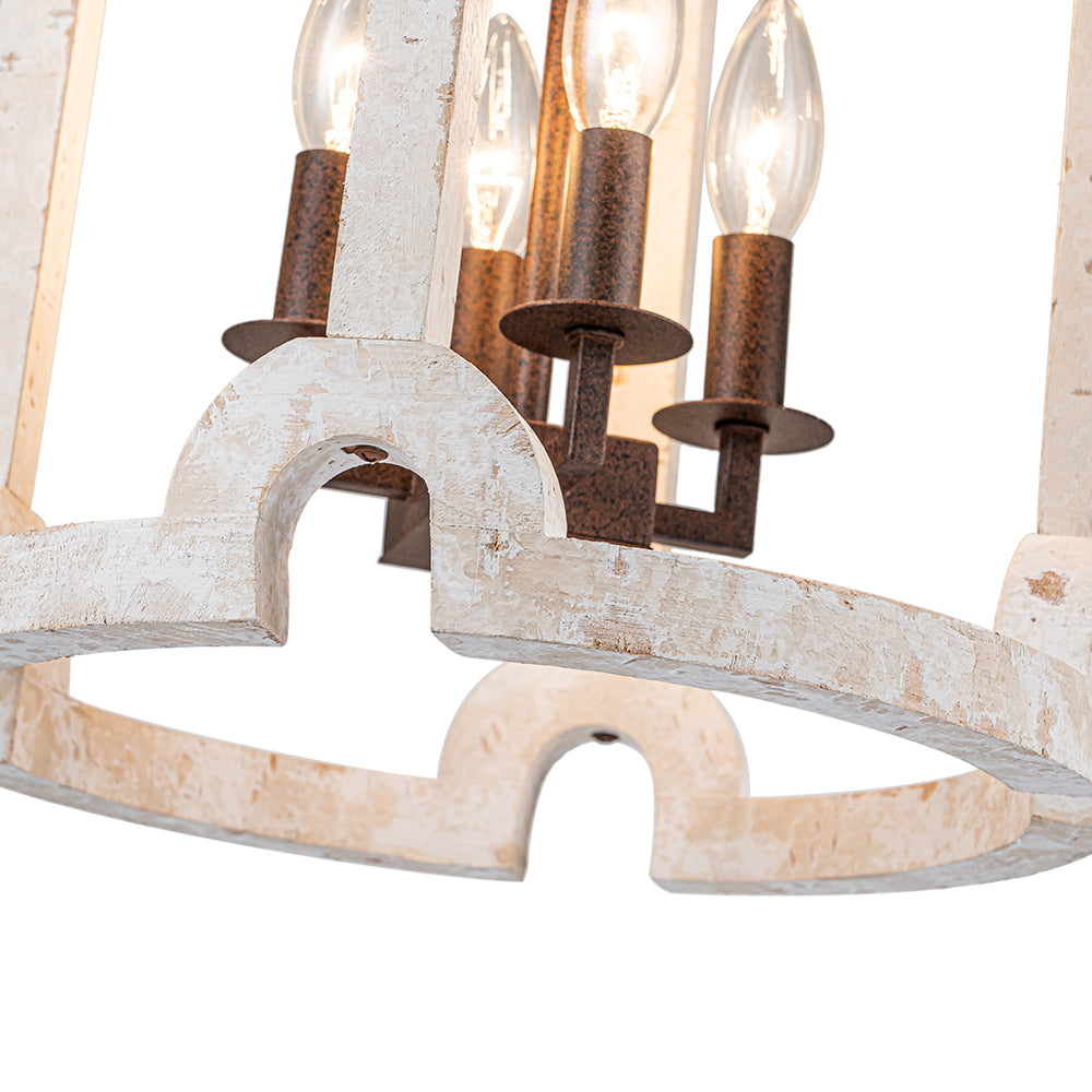 Lumière suspendue en bois de ferme cylindrique Noreli