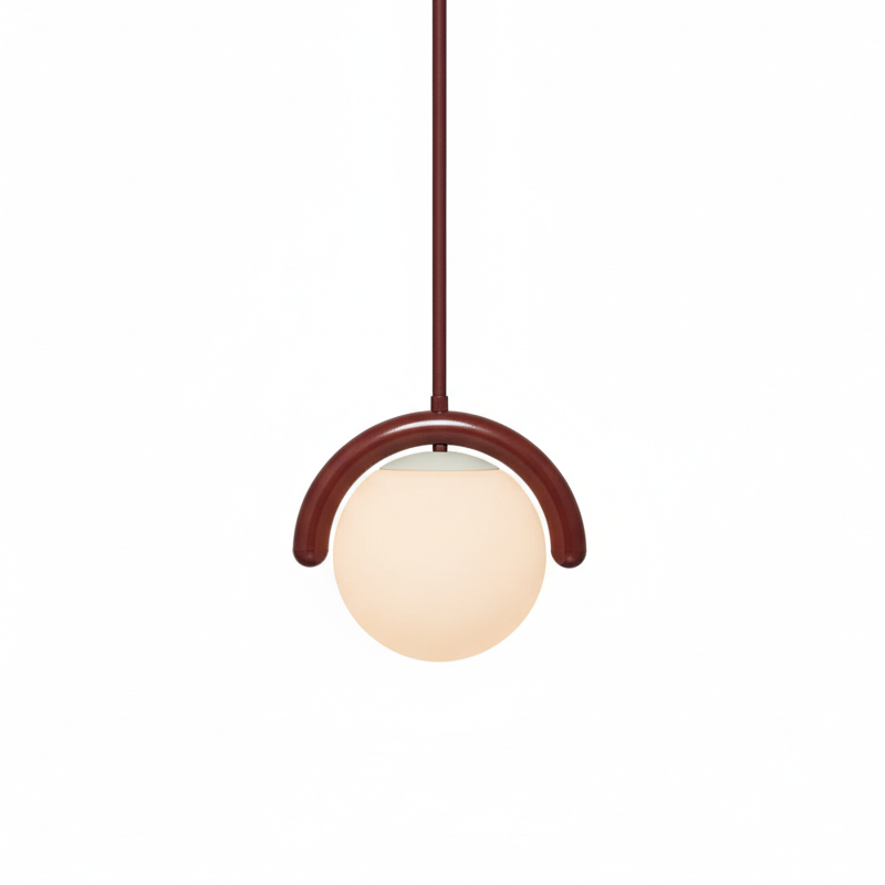Chandelier Linéaire Uveta Rouge et Argent