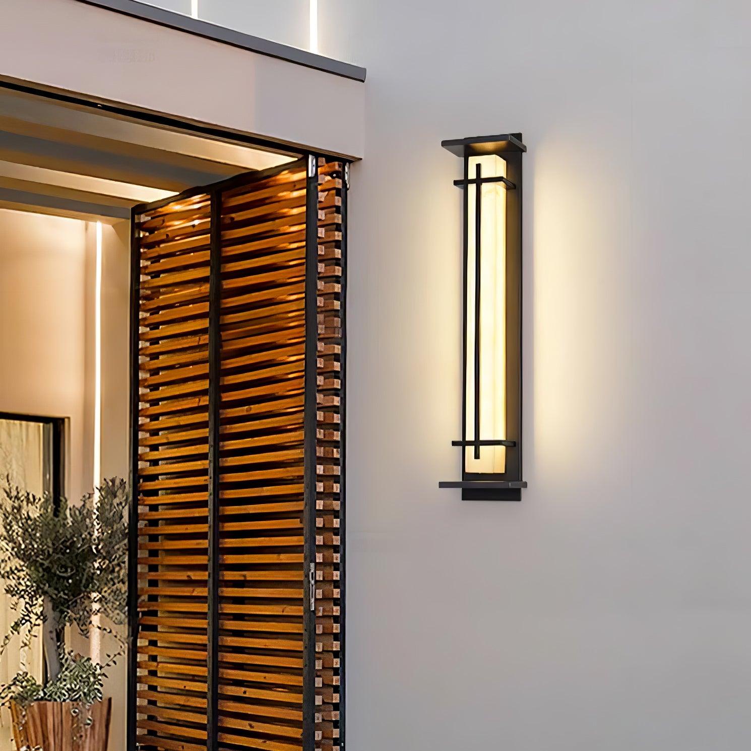 Ray Square Outdoor Wall Light  Imitation Alabaster Waterproof