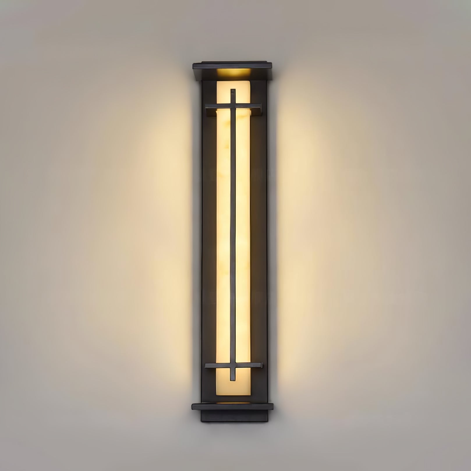 Ray Square Outdoor Wall Light  Imitation Alabaster Waterproof