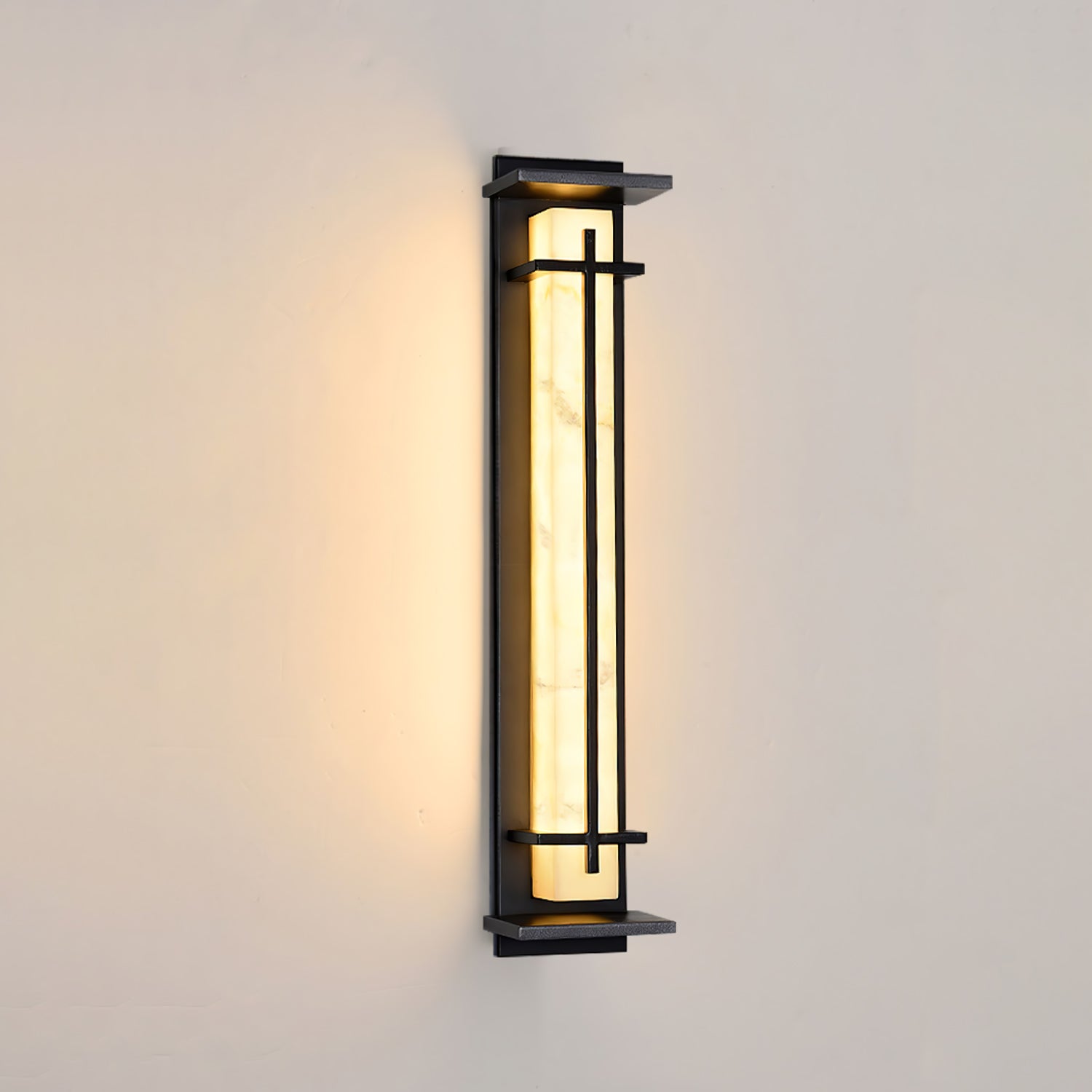 Ray Square Outdoor Wall Light  Imitation Alabaster Waterproof