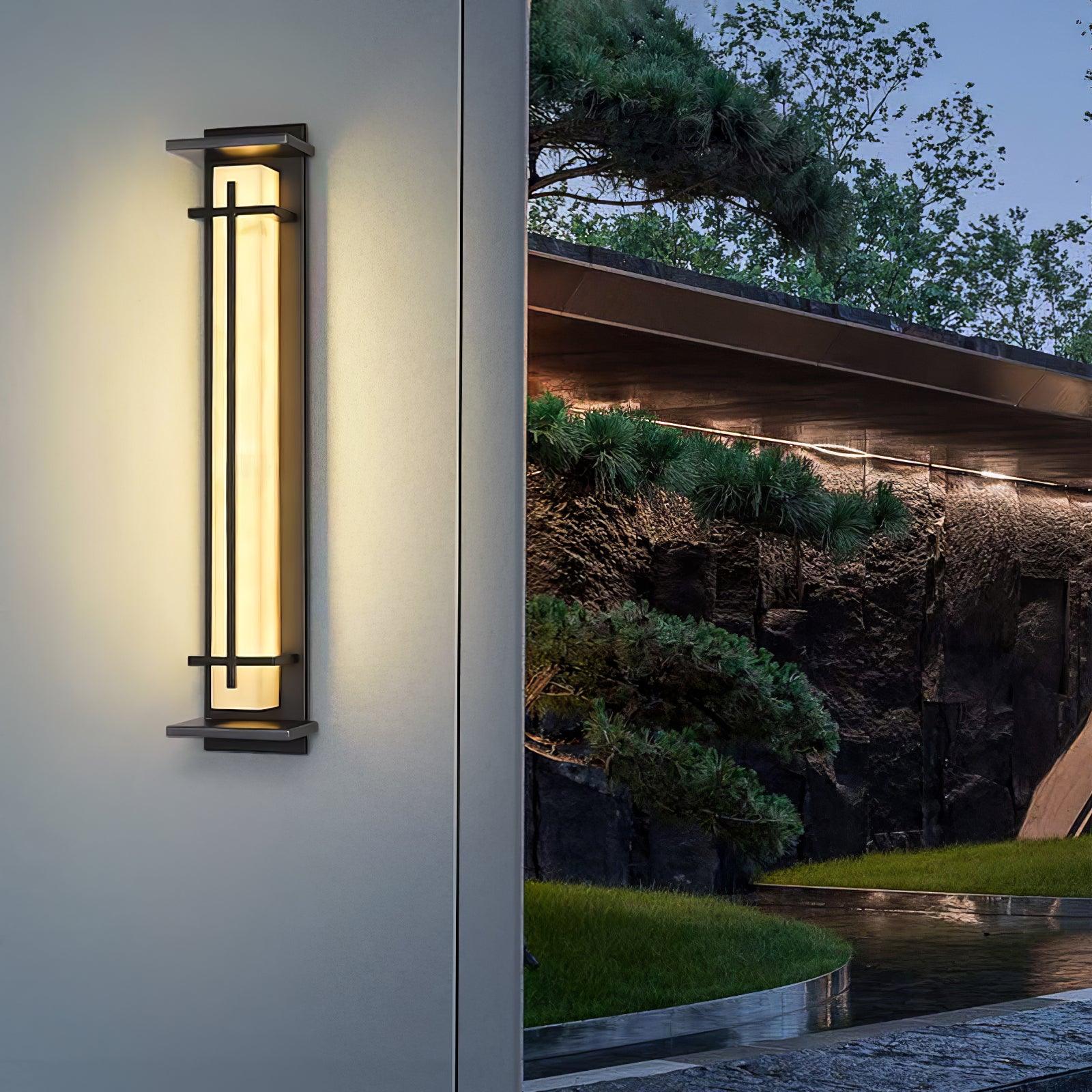 Ray Square Outdoor Wall Light  Imitation Alabaster Waterproof