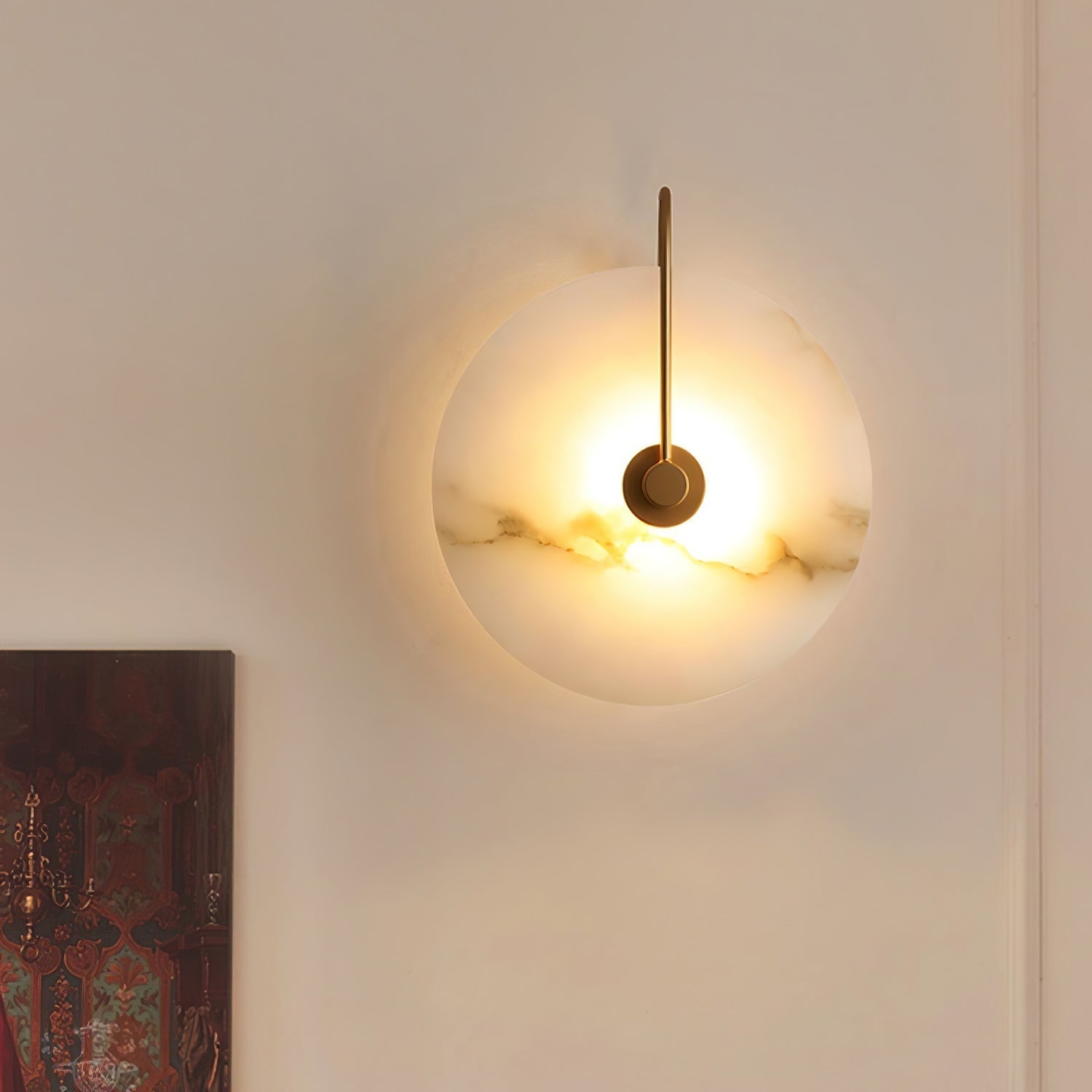 Applique Murale LED en Alabastre Kristy, Ronde Iconique Circulaire