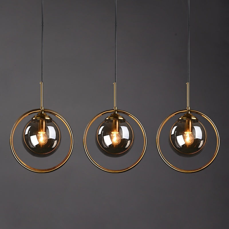 Neo Glass Pendant Light with a Ring-Neutral Decor