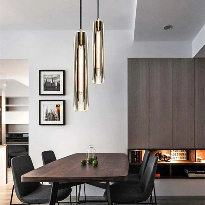 Orinex Brass Designer Glass Pendant Lamp Smoky-Neutral Decor