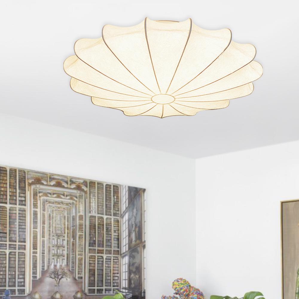 Lumière encastrée en soie moderne du milieu du siècle Lunari