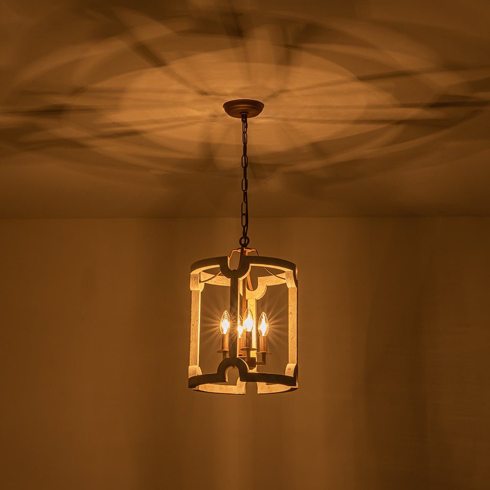 Lumière suspendue en bois de ferme cylindrique Noreli