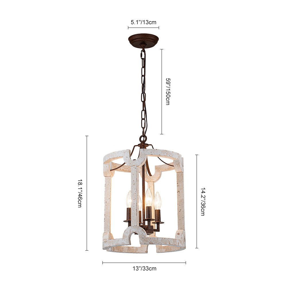 Lumière suspendue en bois de ferme cylindrique Noreli